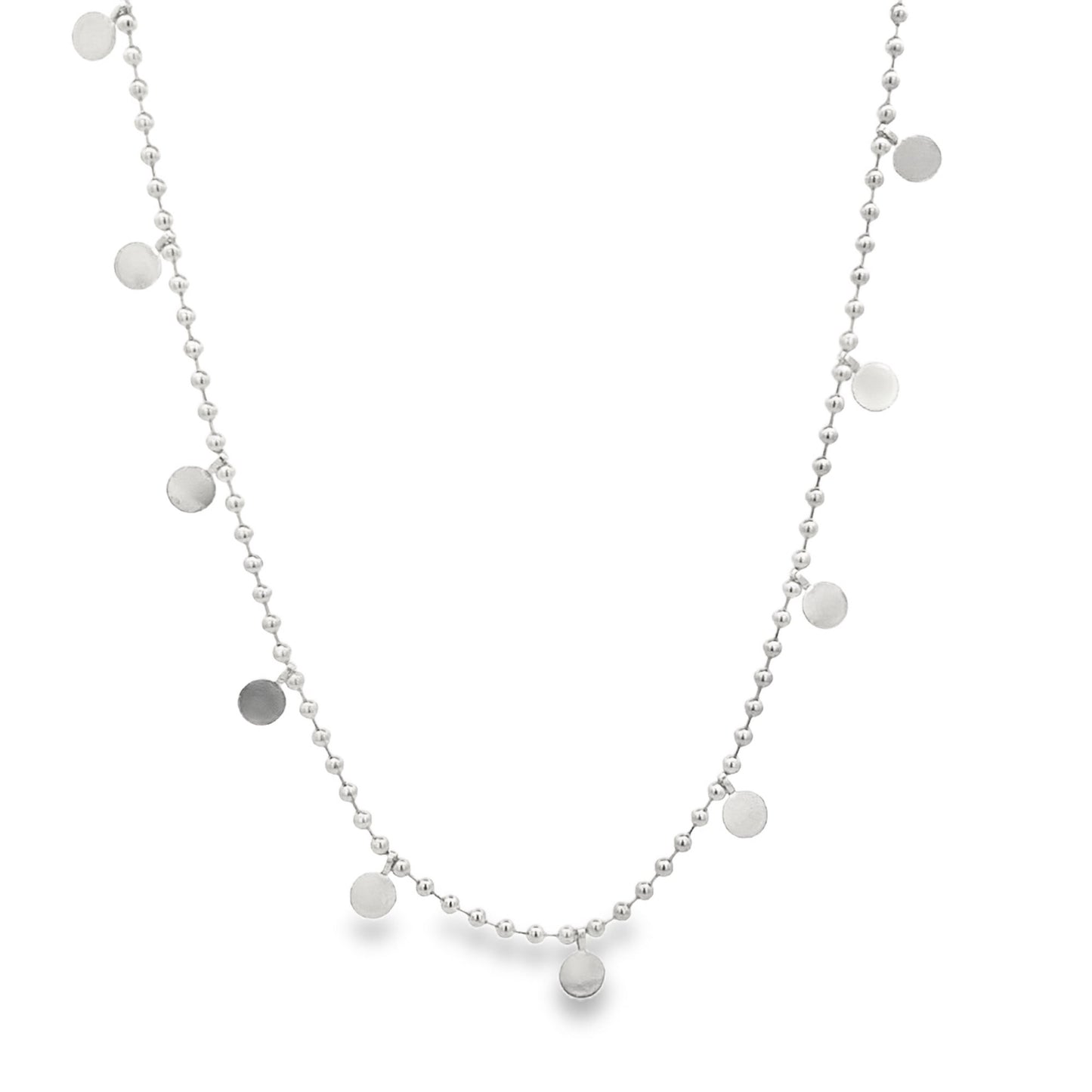 Bead Link Dangle Discs Necklace (F72)