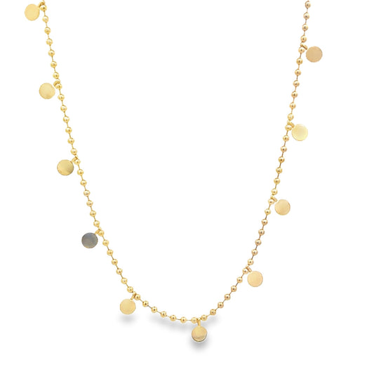 Bead Link Dangle Discs Necklace (F72)