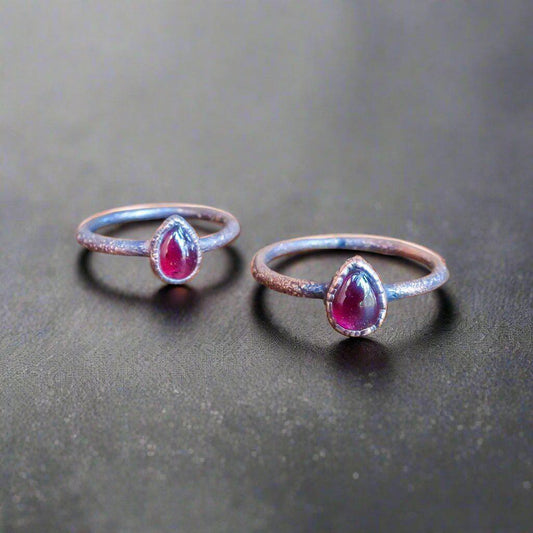 Garnet Copper Ring –  January Birthstone | Handmade by Blackbird & Sage